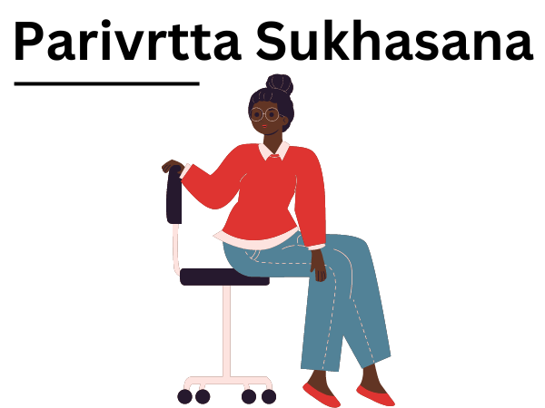 parivrtta-sukhasana chair yoga exercise