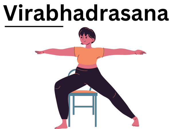 virabhadrasana chair yoga exercise